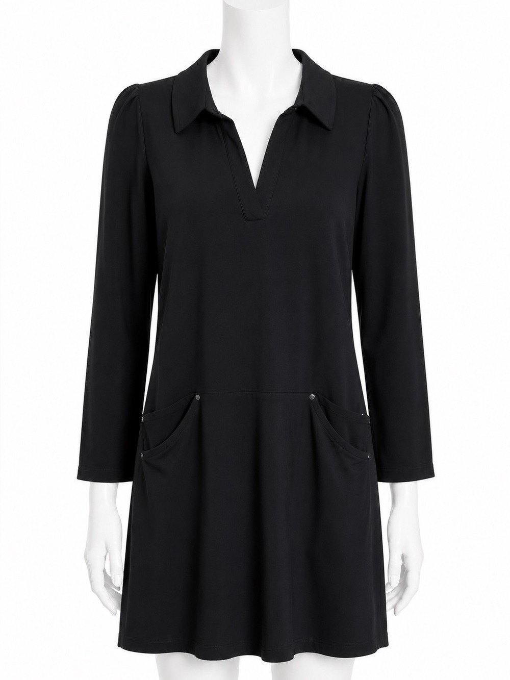 Lilly Pulitzer Luxletic Brickell Dress UPF 50+ Black Collared Golf Tennis Large